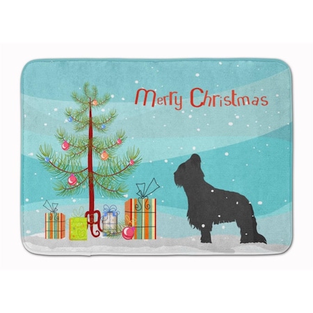 Carolines Treasures Briard Merry Christmas Tree Machine Washable Memory Foam Mat BB2944RUG